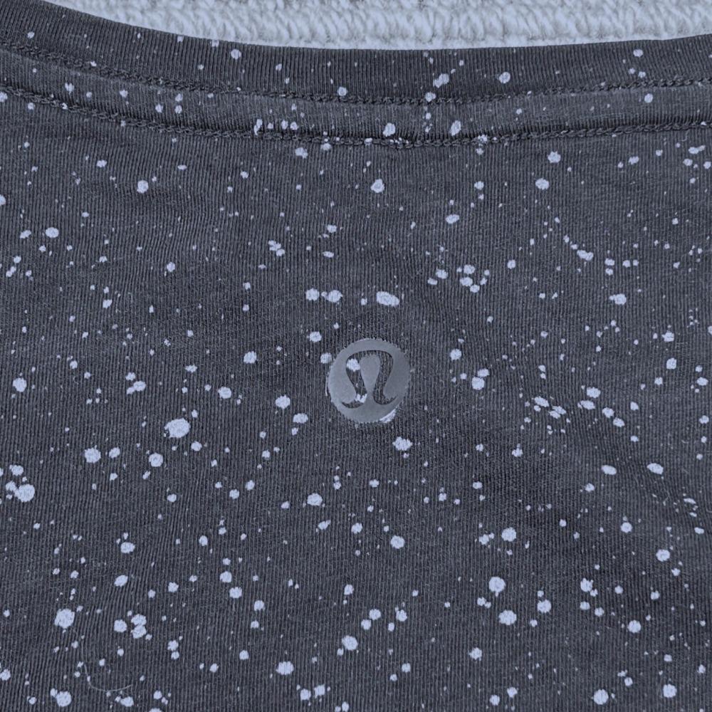 Lululemon V-Neck Tee Women XS/S Black Speckled Athleisure Activewear Performance - Picture 6 of 6